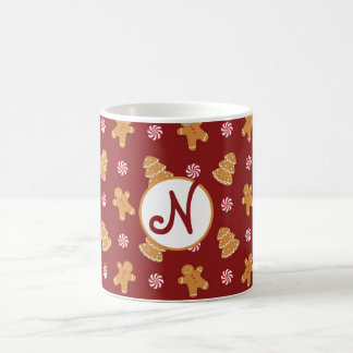 Monogram 'N' Gingerbrot Cookie Weihnachtsweihnacht Tasse