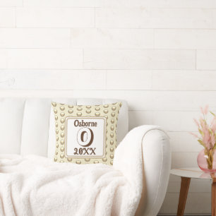 Monogram Nachname Erstmaliger Gold Polka Dot Keepa Kissen