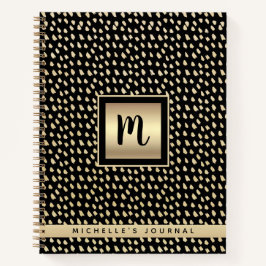 Monogram Name Black Gold-Folie Modernster Luxus Notizbuch