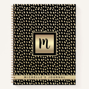 Monogram Name Black Gold-Folie Modernster Luxus Notizbuch