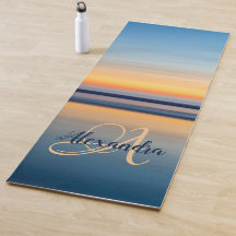 Monogram Name Blue Orange Zen Beach Sunset