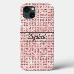 Monogram Name Blush Pink Diamond gegossen Trendy Case-Mate iPhone Hülle