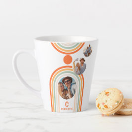 Monogram Name Boho Arch Multi Foto Trendy Girly Milchtasse