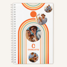 Monogram Name Boho Arch Multi Foto Trendy Girly Notizbuch
