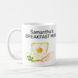 Monogram Name Breakfast Toast Egg Bacon Kaffeetasse
