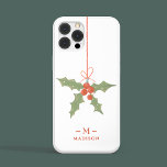 Monogram Name Christmas Holly Winter Floral Case-Mate iPhone Hülle<br><div class="desc">Monogram Name Christmas Holly Winter Floral iPhone 15 Pro Max Hüllen Smart Phone Case bietet eine heilige Dekoration in rot und grün mit Ihrem personalisierten Namen und Monogramm in elegantem roten Skript unten. Personalisieren Sie den Text durch Bearbeiten in den bereitgestellten Textfeldern. Perfekt zum Geburtstag, Weihnachten, Muttertag, beste Freunde und...</div>