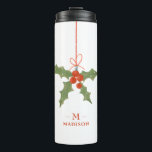 Monogram Name Christmas Holly Winter Floral Thermosbecher<br><div class="desc">Monogram Name Christmas Holly Winter Floral Thermal Tumblers bietet eine heilige Dekoration in rot und grün mit Ihrem personalisierten Namen und Monogramm in elegantem roten Drehbuch unten. Personalisieren Sie den Text durch Bearbeiten in den bereitgestellten Textfeldern. Perfekt zum Geburtstag, Weihnachtsgeschenke, beste Freunde und vieles mehr. Entworfen von ©Evco Studio www.zazzle.com/store/evcostudio...</div>