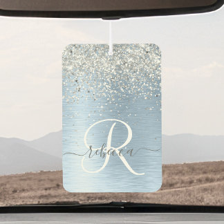 Monogram, Name des blauen, gebürsteten Metalls Sil Autolufterfrischer