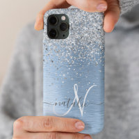 Monogram, Name des blauen, gebürsteten Metalls Sil