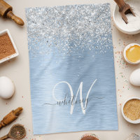 Monogram, Name des blauen, gebürsteten Metalls Sil