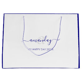 Monogram Name French Bridal Sweet 16. Wedding Große Geschenktüte