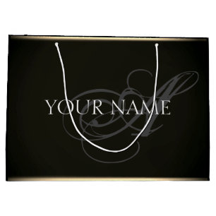 Monogram Name Gold Minimal Luxury Markenbewunderun Große Geschenktüte