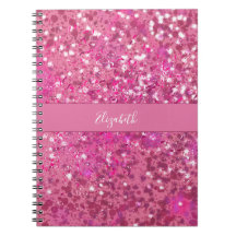 Monogram Name Hot Pink Glitzer Sparkle Girl