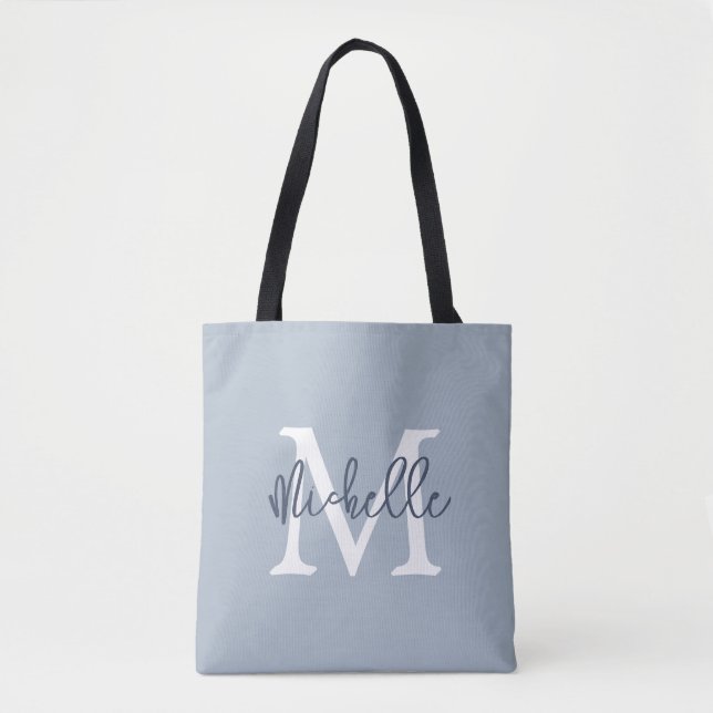 Monogram Name Initial Script Dusty Blue (Vorderseite)