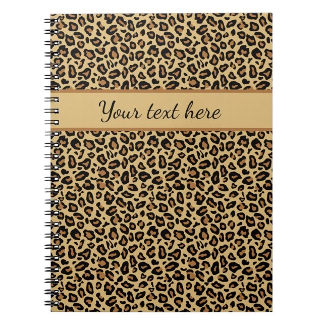 Monogram Name Leopard Print Cheetah Animal Muster Notizblock (Vorderseite)