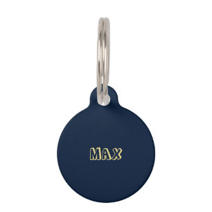 Monogram Name marvy blue gold dog contact info Haustiermarke