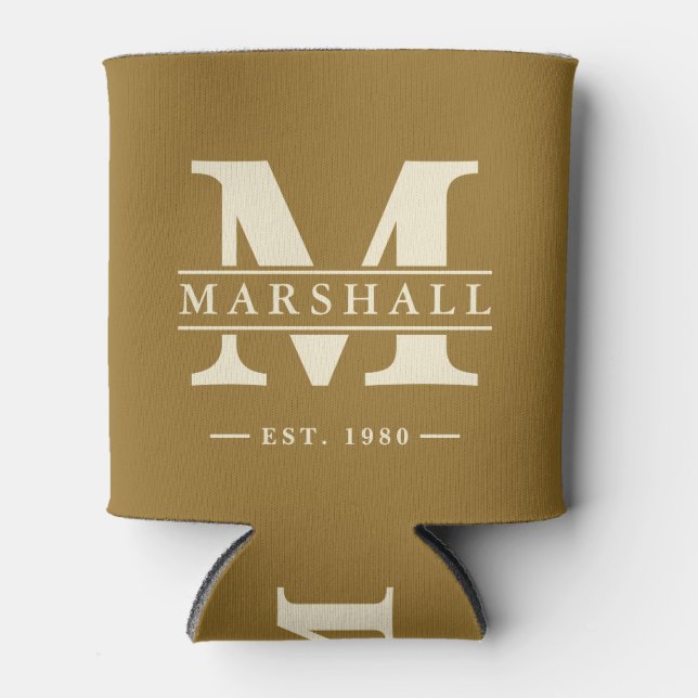 Monogram & Name Overlay Warm Desert Dosenkühler (Vorderseite)