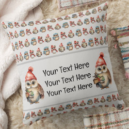 Monogram Name Owls Winter Kissen