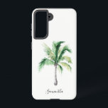 Monogram Name Palm Tree Coastal Personalisiert Samsung Galaxy Hülle<br><div class="desc">Monogram Name Palm Tree Coastal Personalisiert Samsung Galaxy S21 Case</div>