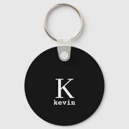 Monogram Name personalisiert schwarz Schlüsselanhänger