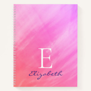 Monogram Name Pink Sketchpad Notizbuch