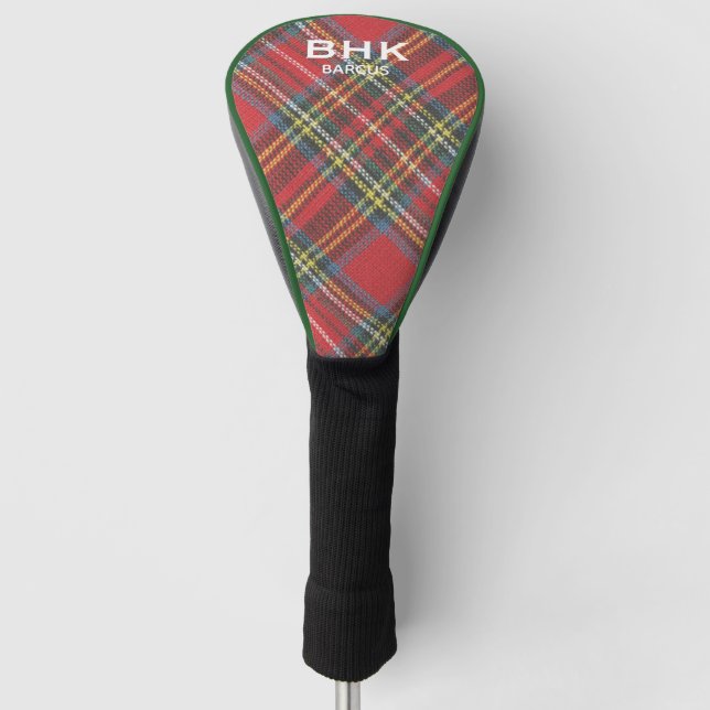 Monogram Name, Royal Stewart Tartan Kariert Golf Headcover (Vorderseite)