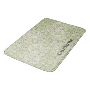 Monogram Name Sage Green Pattern   Badematte