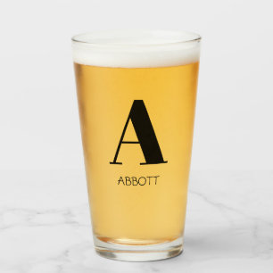 Monogram Name Simple Elegant Glas