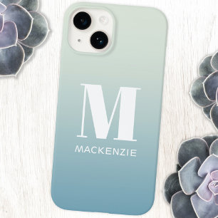 Monogram Name Simple Gradient Personalisiert Case-Mate iPhone 14 Hülle
