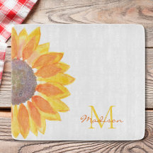 Monogram Name Sunflower