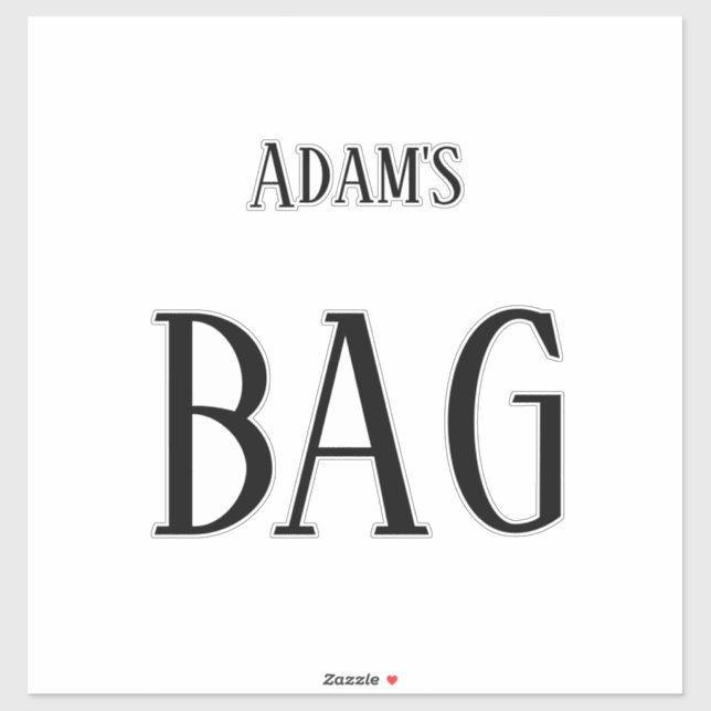 Monogram Name Travel Custom Black Text Bold Trendy Aufkleber (Blatt)