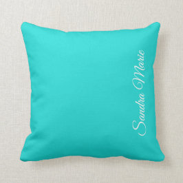 Monogram Name Turquoise Aquamarin Aqua Solid color Kissen