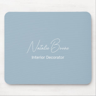 Monogram Name White Light Blue Dekorator Mousepad