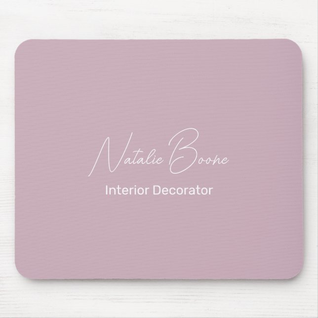 Monogram Name White Pastor Pink Interieur Decorato Mousepad (Vorne)