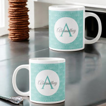 Monogram Name White Sea Muschel Muster Beach House