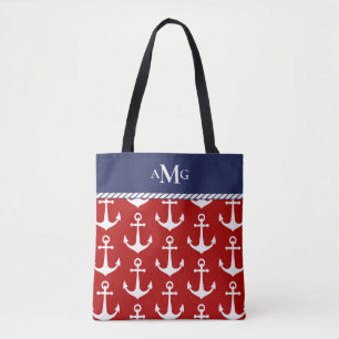 Monogram Nautic Blue Anchor Muster