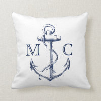 Monogram Nautic Navy + White Sketch Anchor |