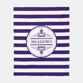 Monogram Nautical Elegant Navy Blue Fleece Blanket