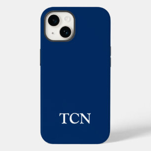 Monogram Navy Blau Weiße Minimalistische Moderne  Case-Mate iPhone 14 Hülle