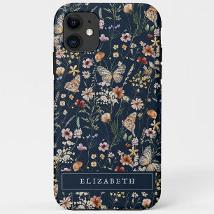 Monogram Navy Blaues Blumen-iPhone-Case Case-Mate iPhone Hülle