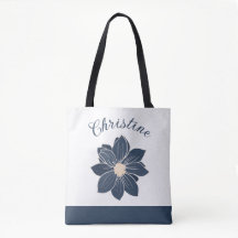 Monogram Navy Blue Blume Bridesmaid Gift