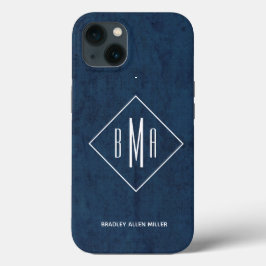 Monogram Navy Blue Case-Mate iPhone Hülle