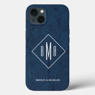 Monogram Navy Blue Case-Mate iPhone Hülle