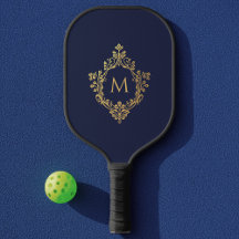 Monogram Navy Blue Elegante Imitats Gold Vintages 