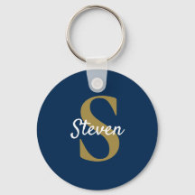 Monogram Navy Blue Gold Personalisiert Name
