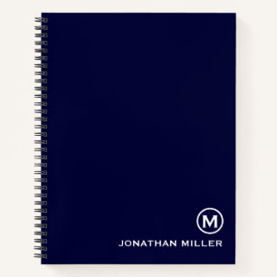 Monogram Navy Spiral Notebook Notizbuch