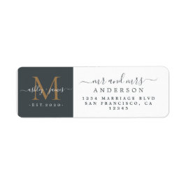 Monogram, neu verheiratet, Rücksendeadresse