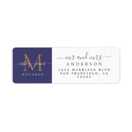 Monogram, neu verheiratet, Rücksendeadresse