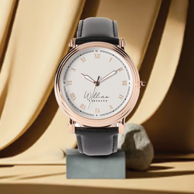 Monogram-Neutral-Elfenbeincreme | Modern Gold stil Armbanduhr (Von Creator hochgeladen)