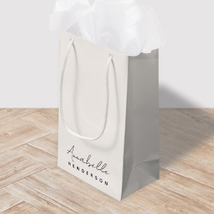 Monogram Neutral Modern Minimalist Stylish Kleine Geschenktüte